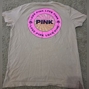 PINK Victoria's Secret Oversized Tropical Glitter Tee